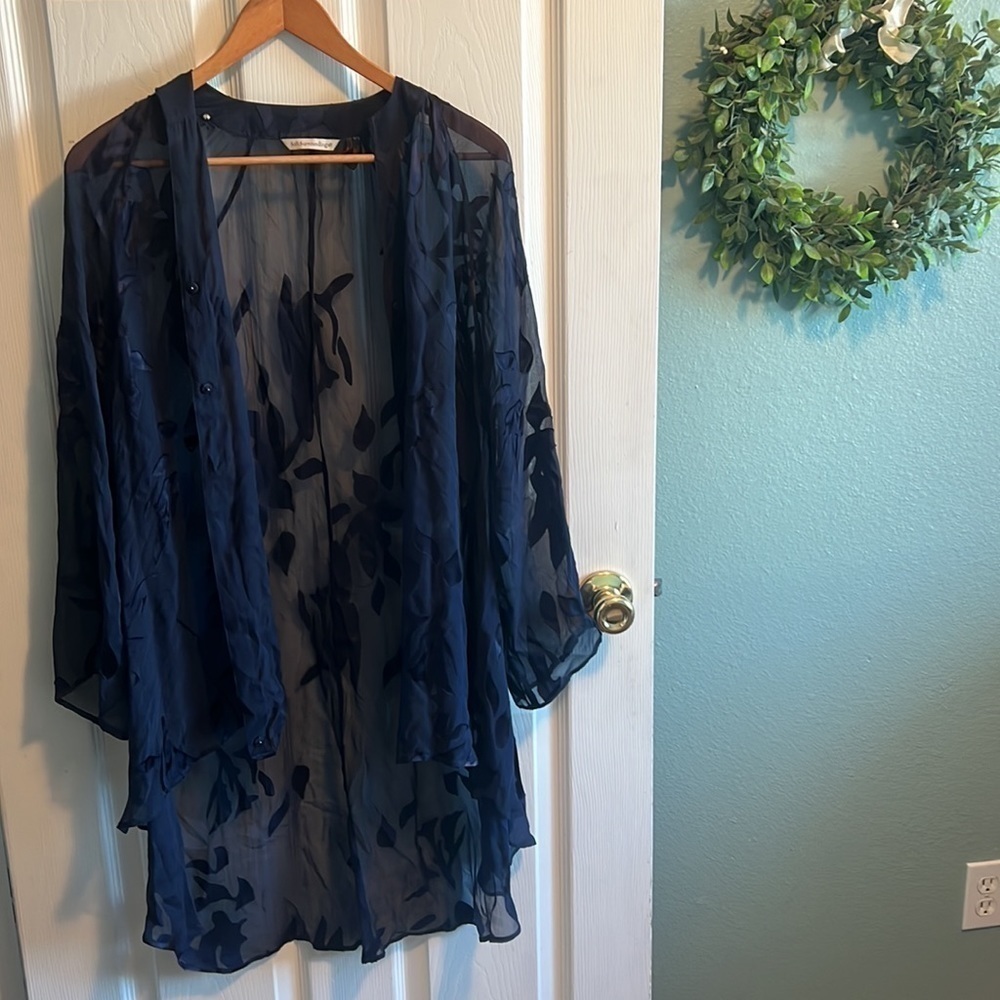 Soft Surroundings Multi Style Sheer Top Silk/Viscose Blend  size xs - Picture 13 of 14